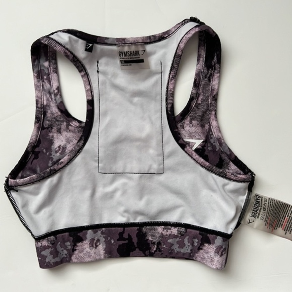 Gymshark Purple Camo Sport Bra with cell phone pocket XS - Picture 5 of 8